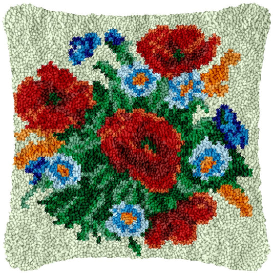 Mixed Bouquet - Latch Hook Pillowcase Kit - Latch Hook Crafts