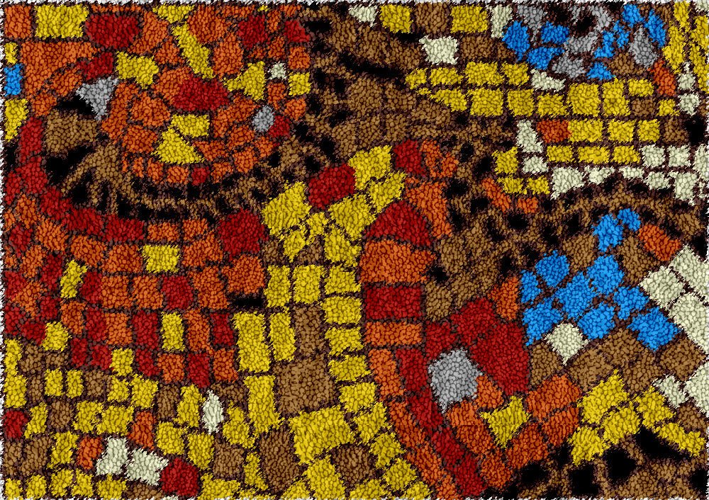 Mosaic Tiles - Latch Hook Rug Kit - diy-latch-hook