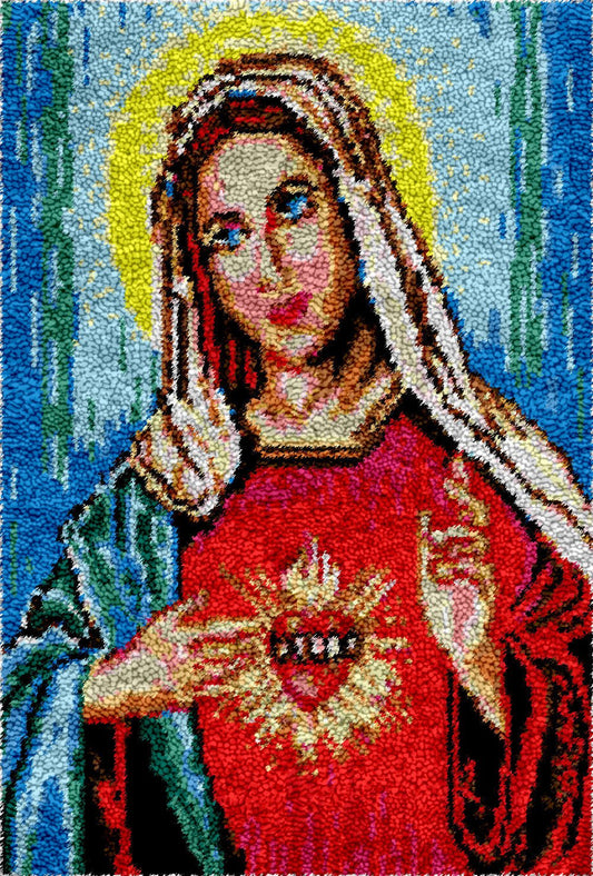Mother Mary - Latch Hook Rug Kit - Heartful Crafts | DIY Latch Hook