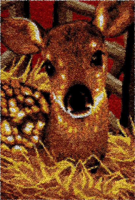 Newly Born Fawn - Latch Hook Rug Kit - Heartful Crafts | DIY Latch Hook