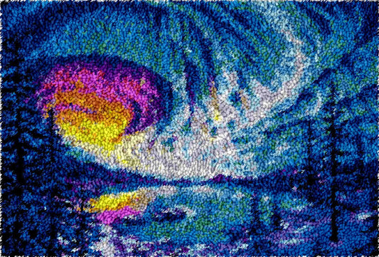 Northern Night Lights - Latch Hook Rug Kit - Heartful Crafts | DIY Latch Hook
