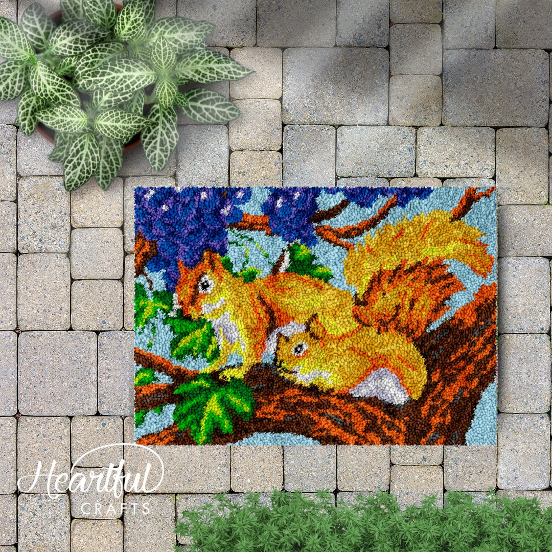 Nut Hunt DIY Latch Hook Rug Making Kit For Adults – Latch Hook Crafts