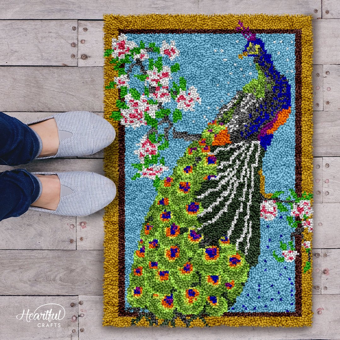 Oriental Peacock DIY Latch Hook Rug Making Kit For Adults – Latch Hook ...