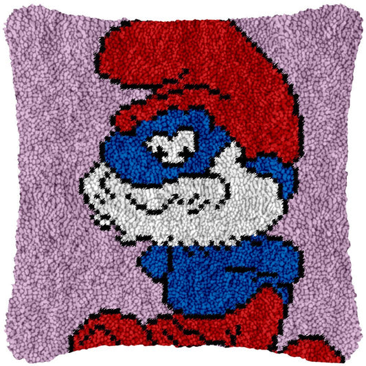 Papa Smurf - Latch Hook Pillowcase Kit - DIY Latch Hook