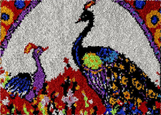 Peacock Dance - Latch Hook Rug Kit - Latch Hook Crafts
