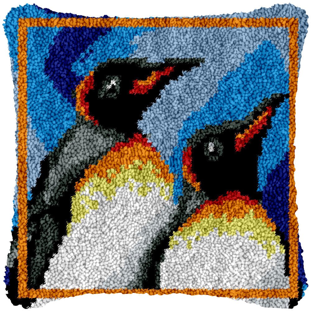 Penguin Couple - Latch Hook Pillowcase Kit - Latch Hook Crafts