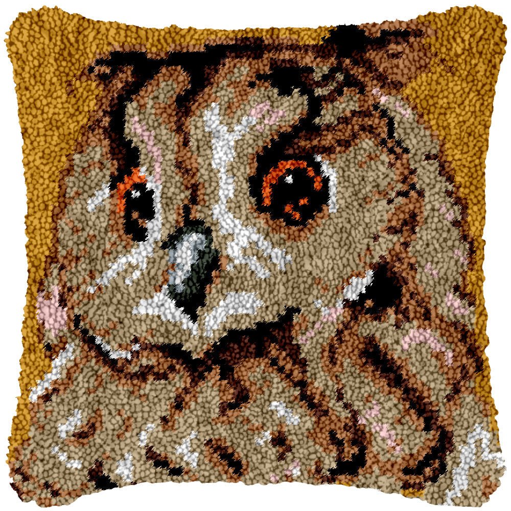 Perked Up Owl - Latch Hook Pillowcase Kit - diy-latch-hook