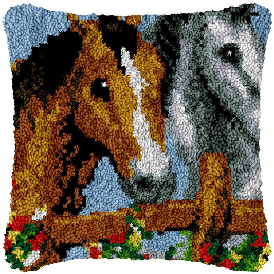 Playful Foals - Latch Hook Pillowcase Kit - DIY Latch Hook