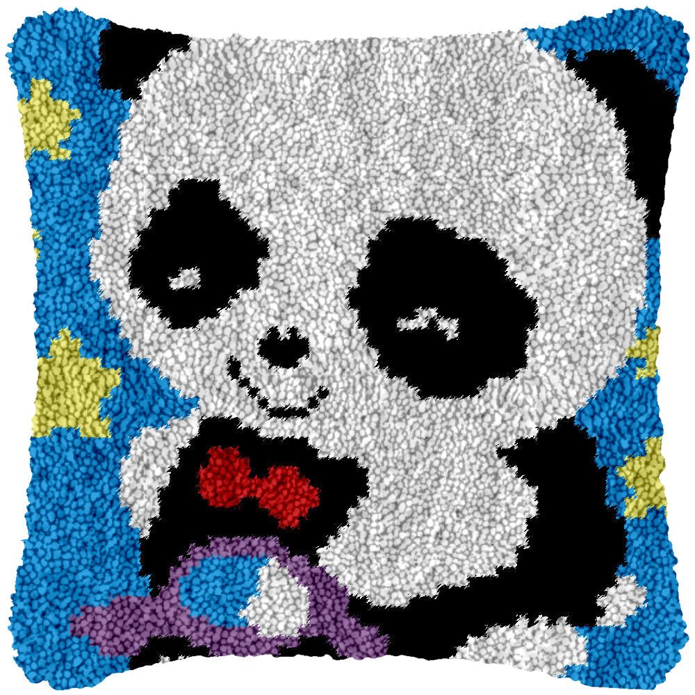 Playful Panda - Latch Hook Pillowcase Kit - Latch Hook Crafts