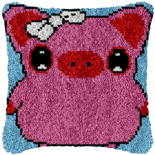 Plump Piggy - Latch Hook Pillowcase Kit - Latch Hook Crafts
