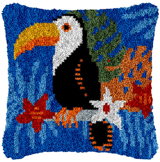 Poised Pelican - Latch Hook Pillowcase Kit - Latch Hook Crafts