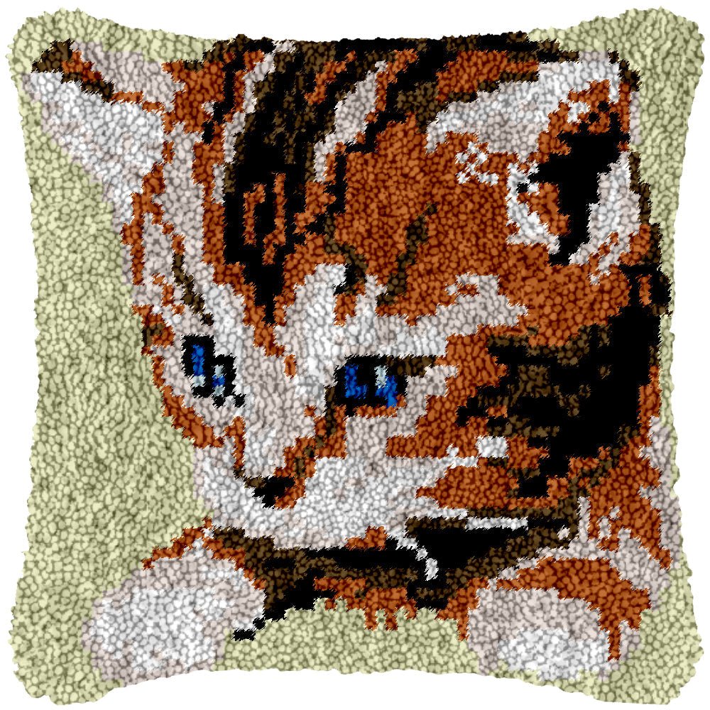 Pouting Kitten - Latch Hook Pillowcase Kit - Latch Hook Crafts
