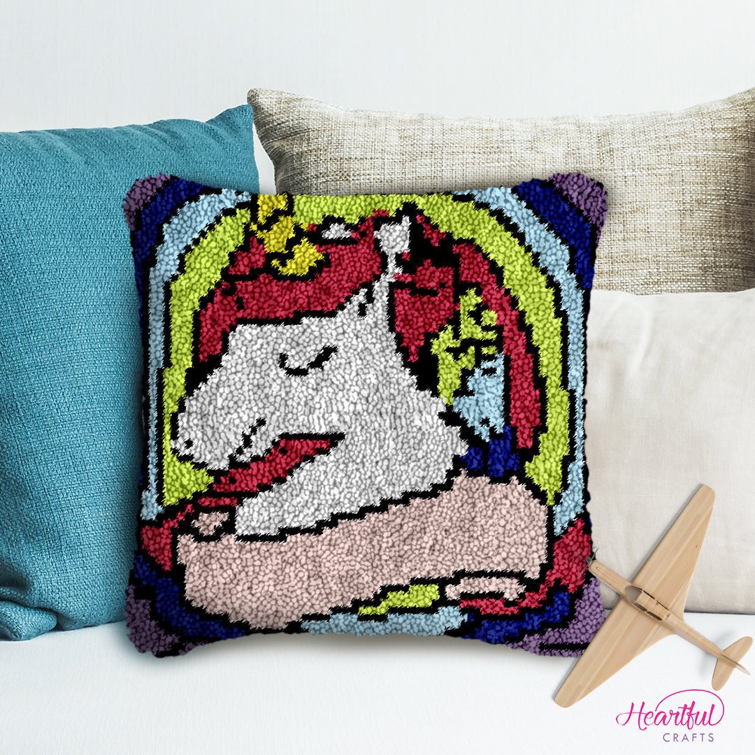 Princess Unicorn - Latch Hook Pillowcase Kit - Latch Hook Crafts