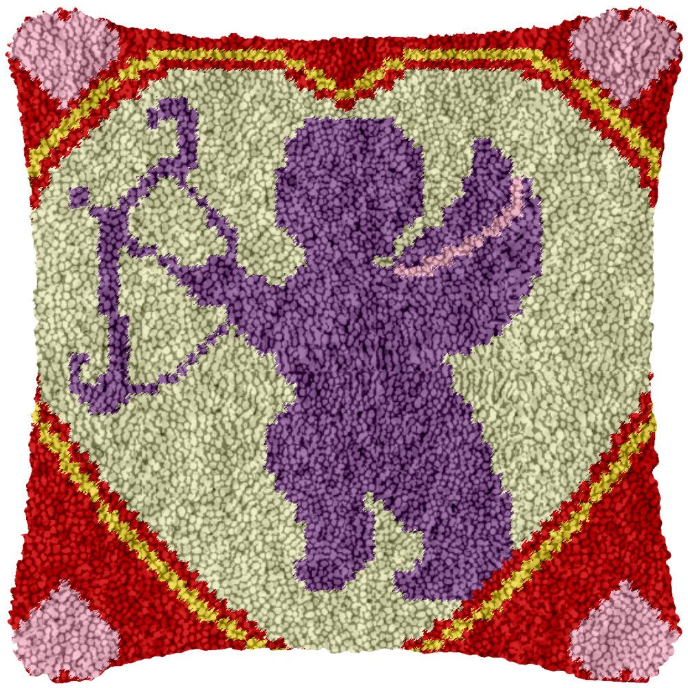 Purple Cupid - Latch Hook Pillowcase Kit - DIY Latch Hook