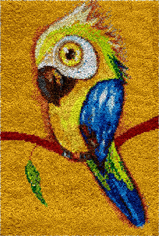 Quirky Parrot - Latch Hook Rug Kit - Heartful Crafts | DIY Latch Hook