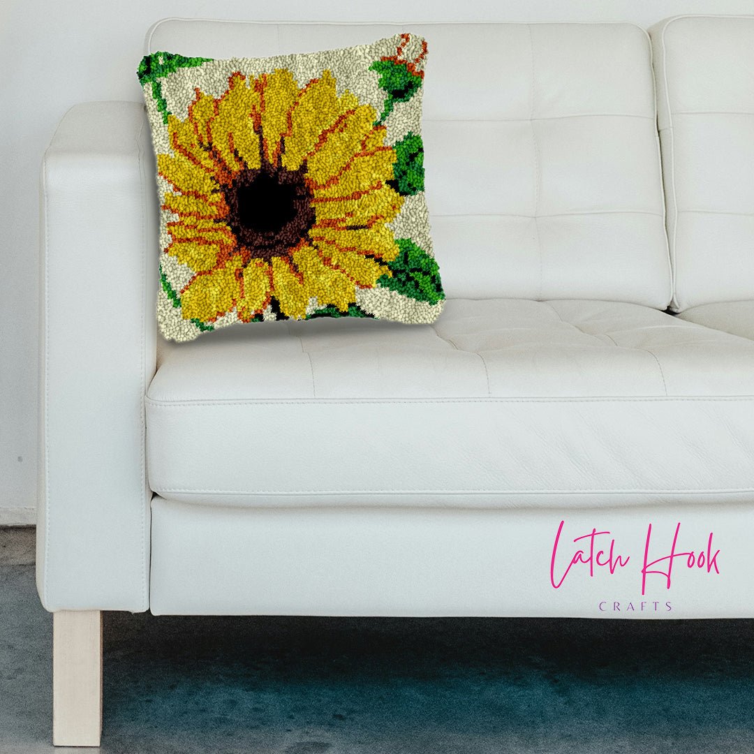 Radiant Sunflower - Latch Hook Pillowcase Kit - Latch Hook Crafts