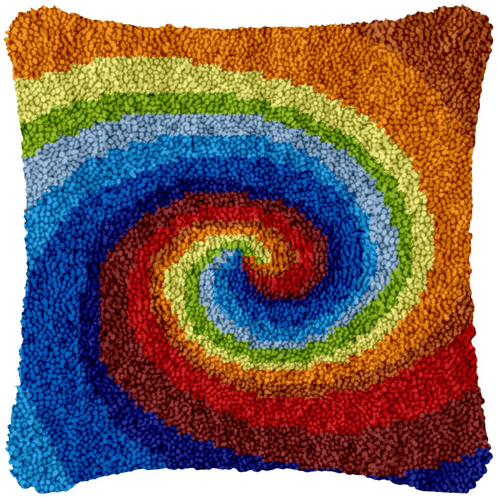 Rainbow Swirl - Latch Hook Pillowcase Kit - Latch Hook Crafts