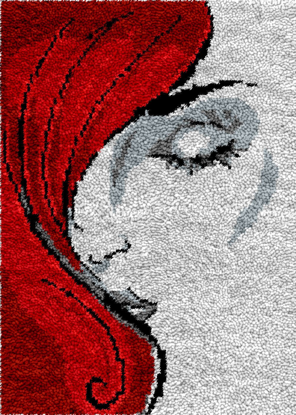Red Hair Lady - Latch Hook Rug Kit - Latch Hook Crafts