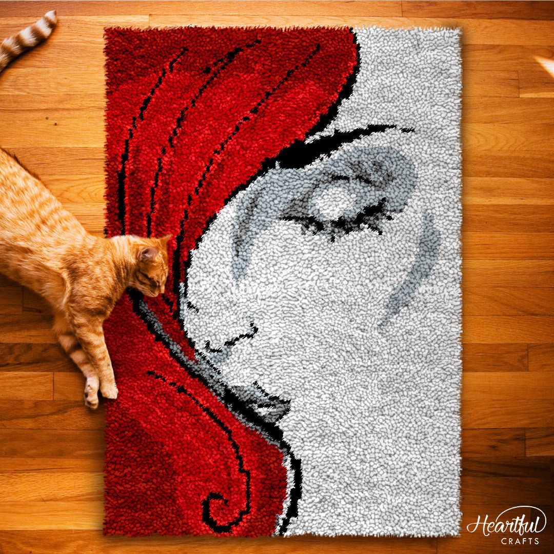Red Hair Lady - Latch Hook Rug Kit - Latch Hook Crafts