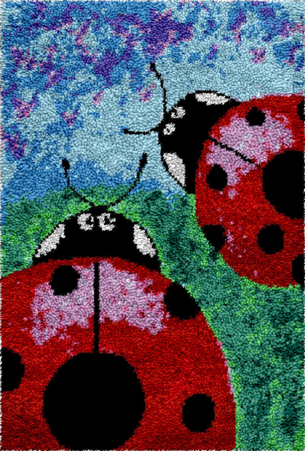 Red Ladybugs DIY Latch Hook Rug Making Kit For Adults – Latch Hook Crafts