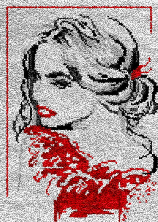 Red Passion - Latch Hook Rug Kit - Latch Hook Crafts