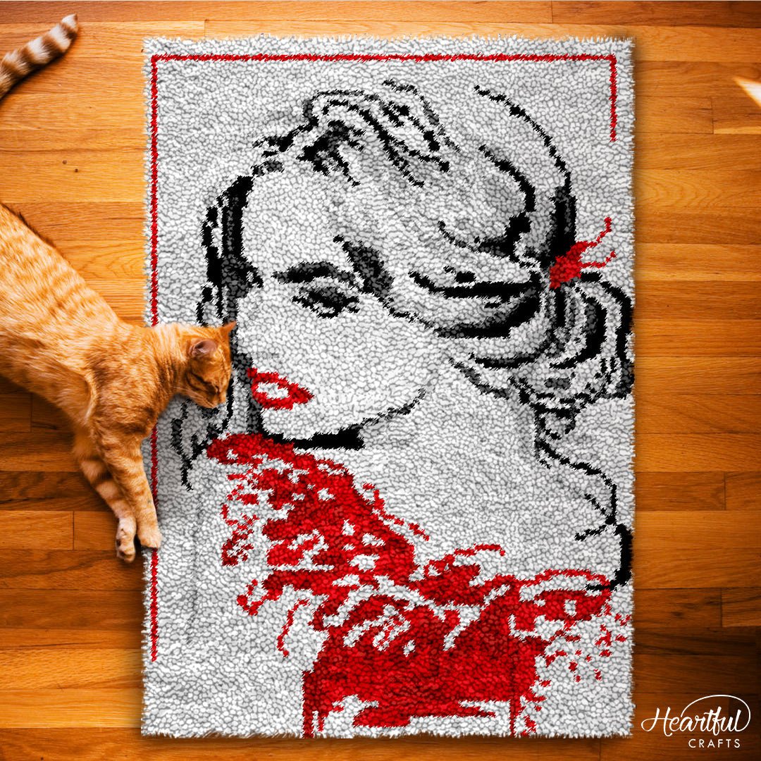 Red Passion - Latch Hook Rug Kit - Latch Hook Crafts