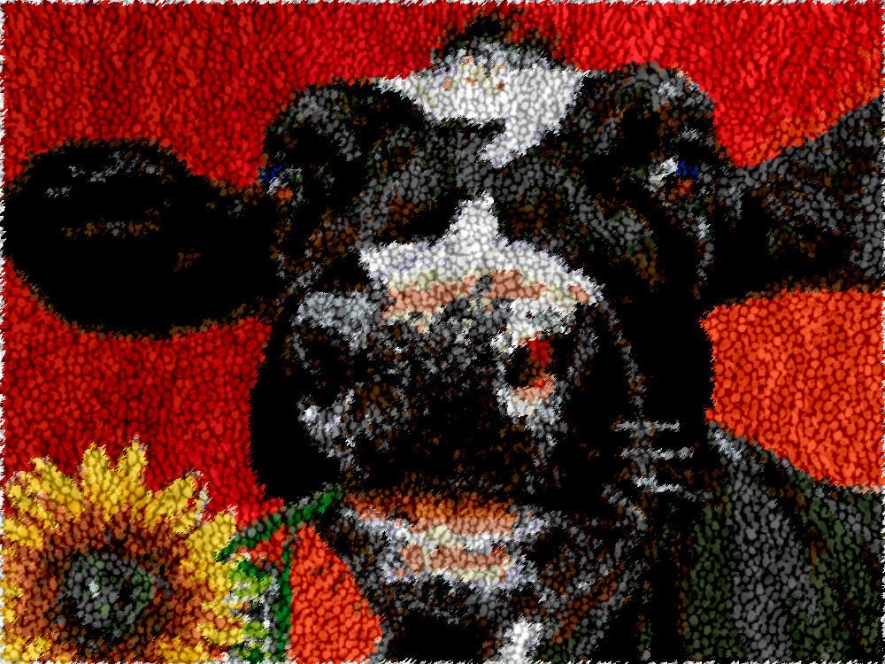 Romantic Cow - Latch Hook Rug Kit - Latch Hook Crafts