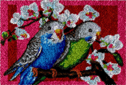 Romantic Love Birds - Latch Hook Rug Kit - Heartful Crafts | DIY Latch Hook