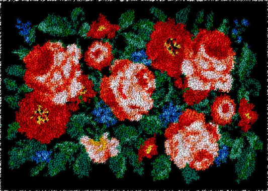 Rose Bush - Latch Hook Rug Kit - Latch Hook Crafts