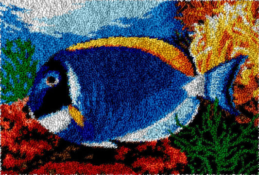 Royal Blue Tang - Latch Hook Rug Kit - Heartful Crafts | DIY Latch Hook