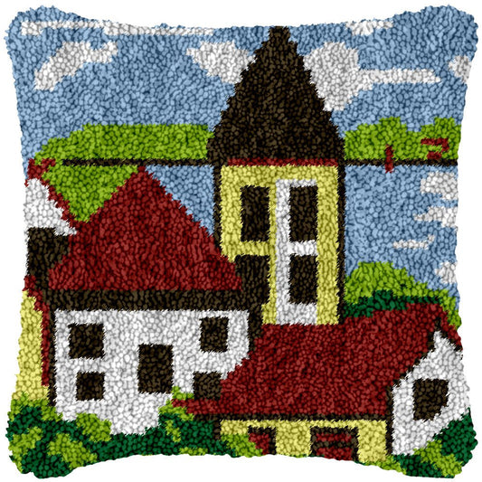 Rustic Architecture - Latch Hook Pillowcase Kit - Latch Hook Crafts