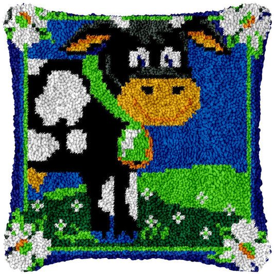Sad Cow - Latch Hook Pillowcase Kit - Latch Hook Crafts