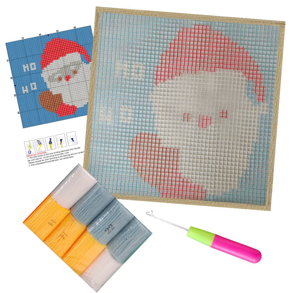 Santa Claus - Latch Hook Kit for Kids - diy-latch-hook