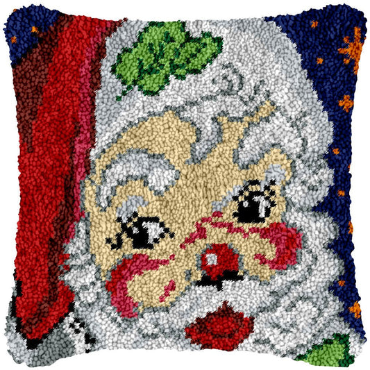 Santa face - Latch Hook Pillowcase Kit - Latch Hook Crafts