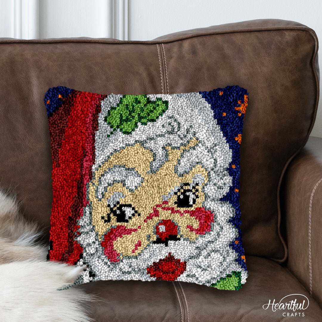 Santa face - Latch Hook Pillowcase Kit - Latch Hook Crafts