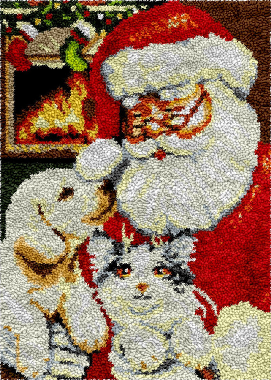 Santa's Furry Friends - Latch Hook Rug Kit - Latch Hook Crafts