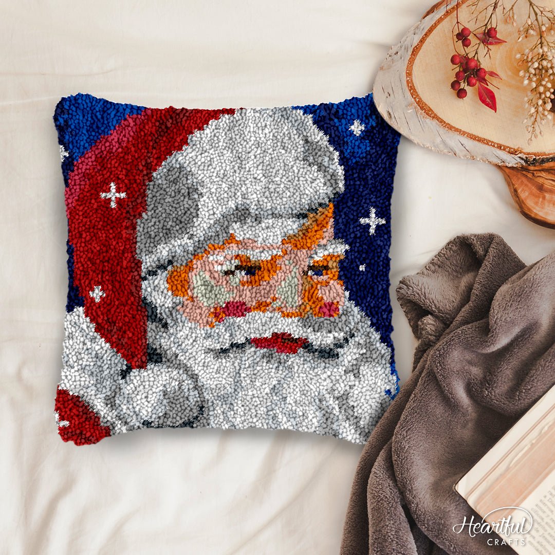 Santa's Here - Latch Hook Pillowcase Kit - Latch Hook Crafts