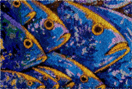 School of Fish - Latch Hook Rug Kit - Heartful Crafts | DIY Latch Hook