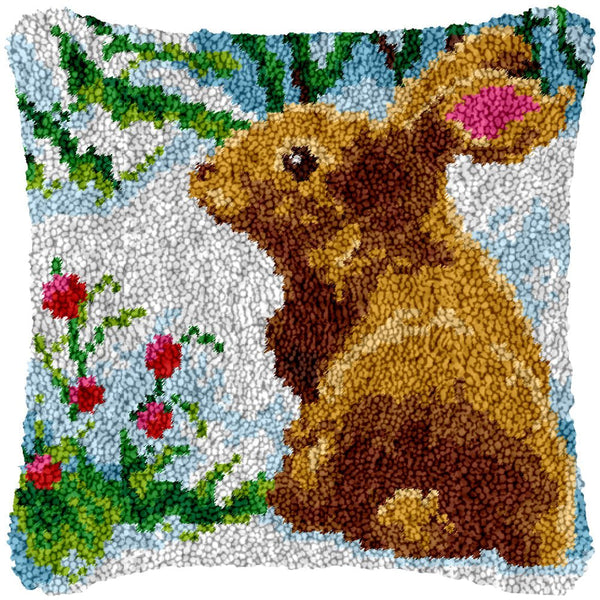 Cute Rabbit Latch Hook Pillow Hook Hand Knitted Embroidery Carpet Pillow  Chicken Birds Embroidery Latch Hook Kit Smyrna Package - AliExpress