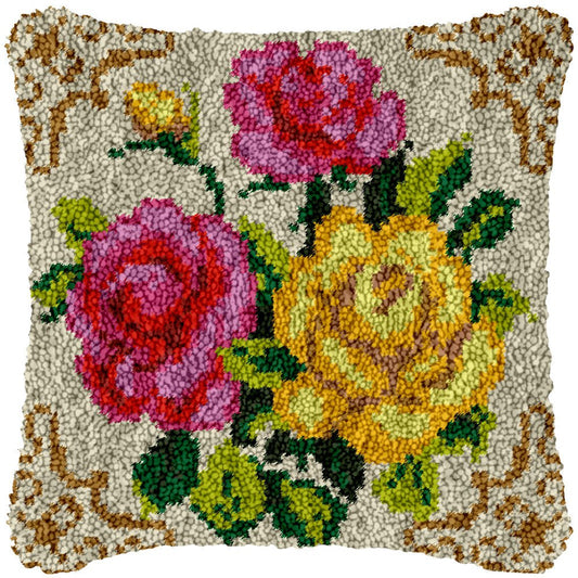 Simple Bouquet Pattern - Latch Hook Pillowcase Kit - DIY Latch Hook