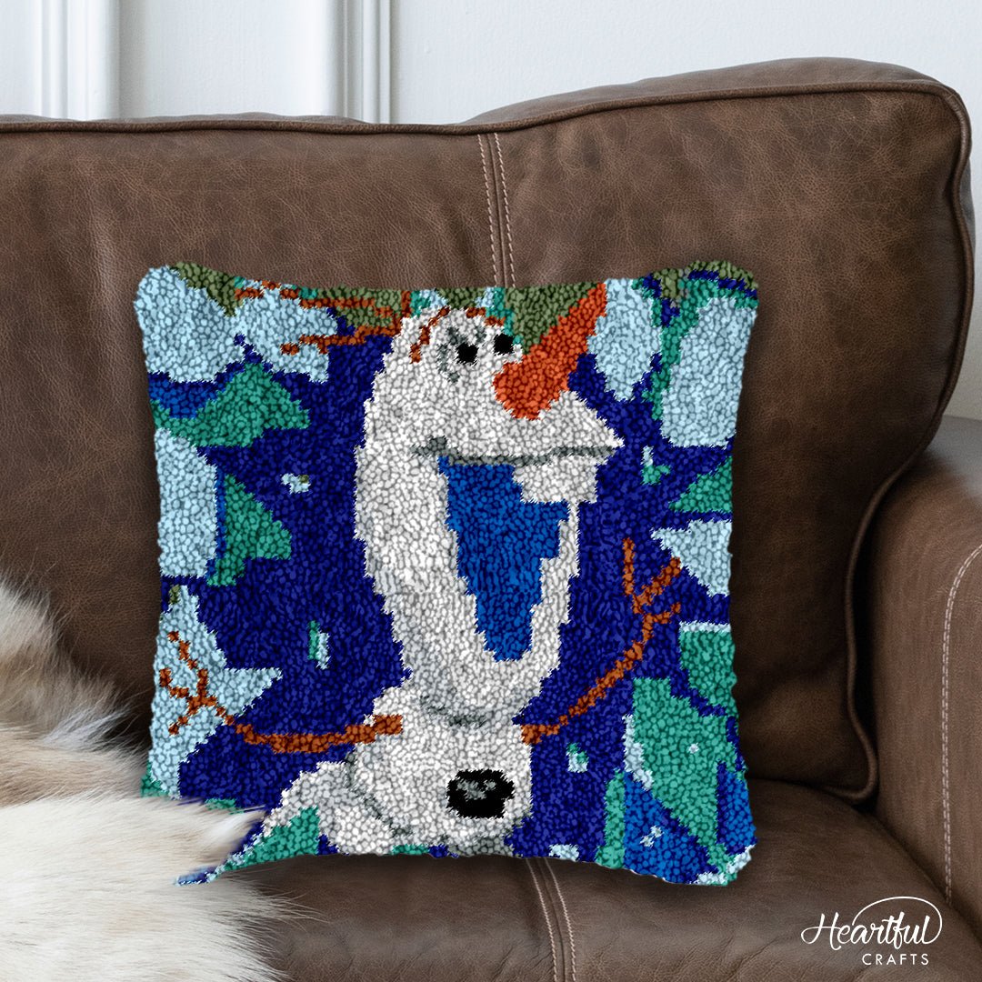 Singing Snowman - Latch Hook Pillowcase Kit - Latch Hook Crafts