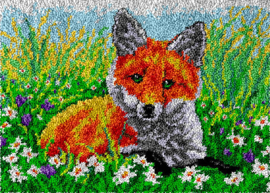 Sleepy Fox - Latch Hook Rug Kit - Latch Hook Crafts