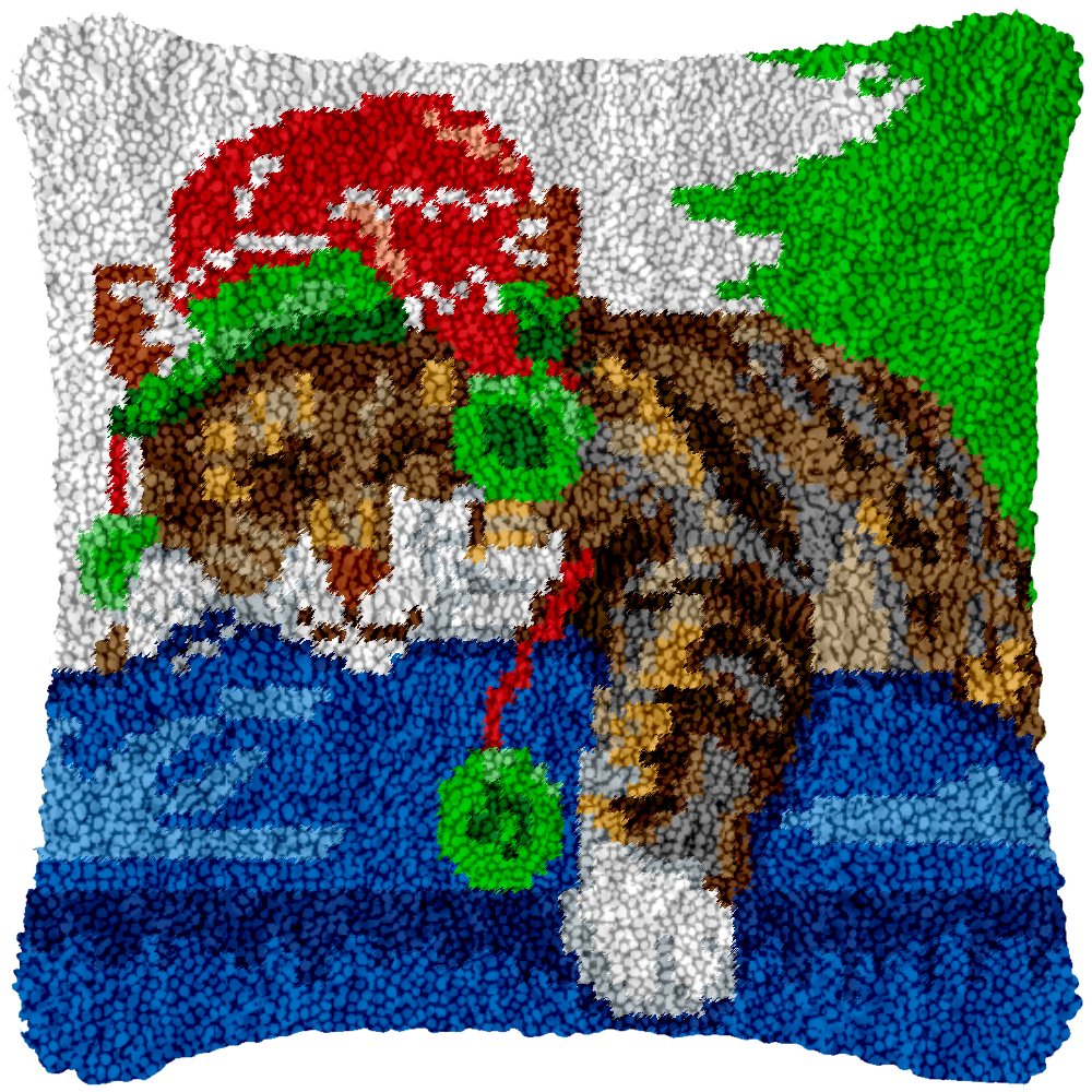 Sleepy Kitty - Latch Hook Pillowcase Kit - Latch Hook Crafts