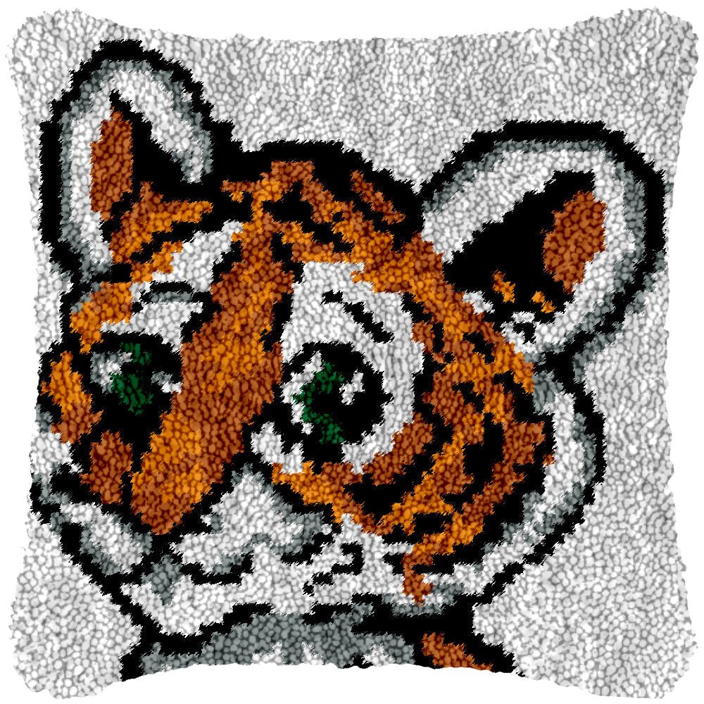 Smiling Baby Tiger - Latch Hook Pillowcase Kit - Latch Hook Crafts