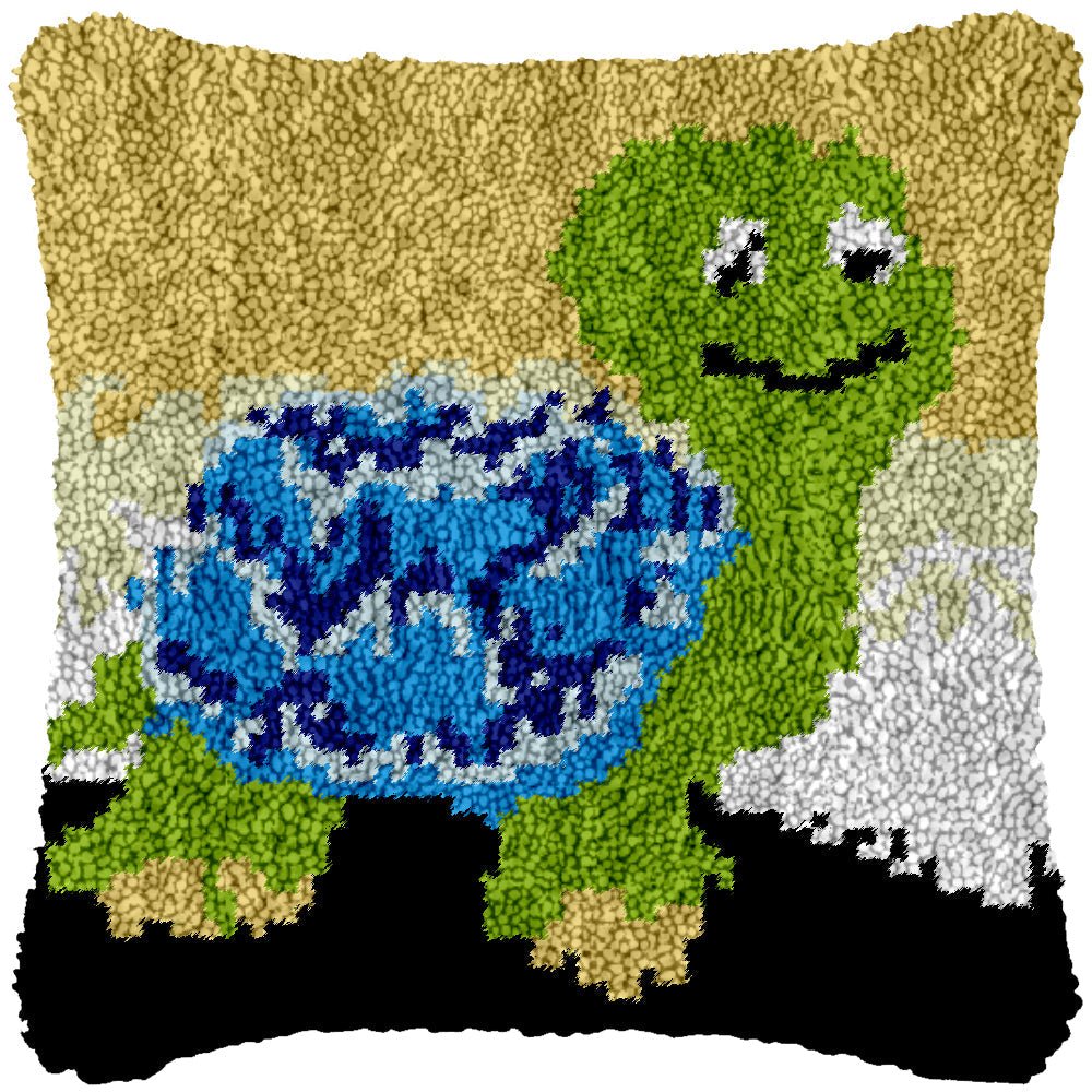 Smiling Turtle - Latch Hook Pillowcase Kit - Latch Hook Crafts