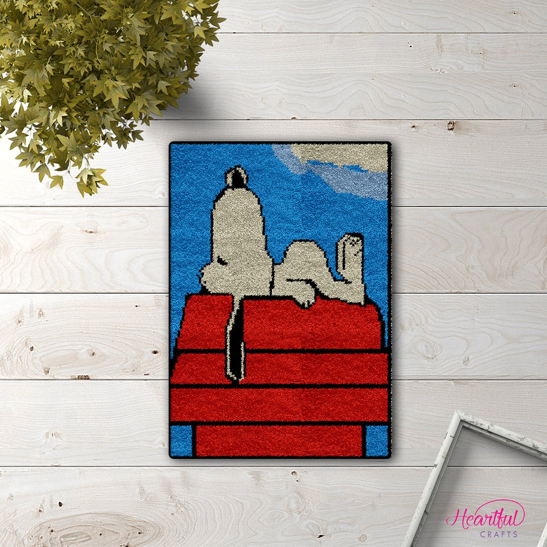 Snoopy Daydream DIY Latch Hook Rug Making Kit For Adults Latch Hook