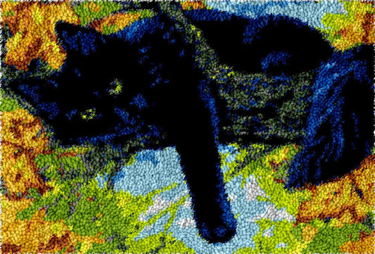 Snoozing Feline - Latch Hook Rug Kit - Heartful Crafts | DIY Latch Hook