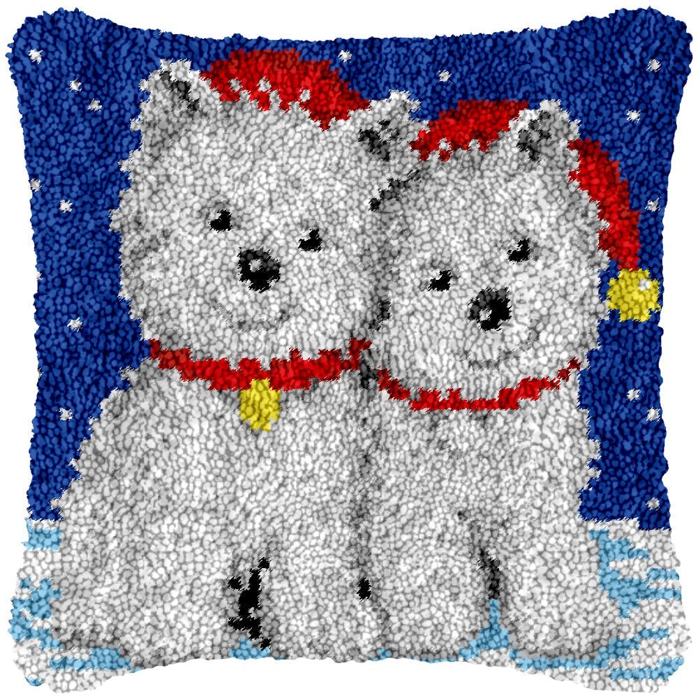 Snow Pups - Latch Hook Pillowcase Kit - Latch Hook Crafts