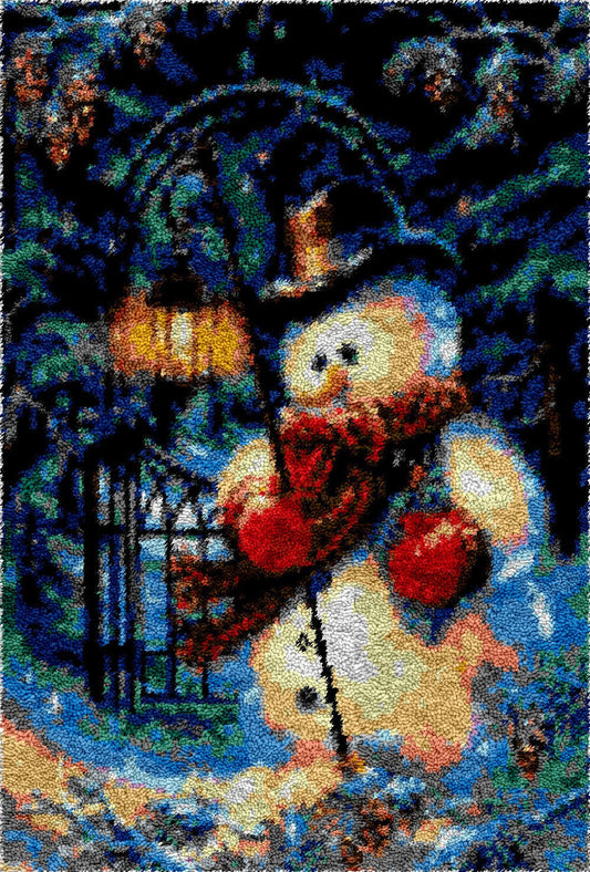 Snowman Attendant - Latch Hook Rug Kit - Heartful Crafts | DIY Latch Hook