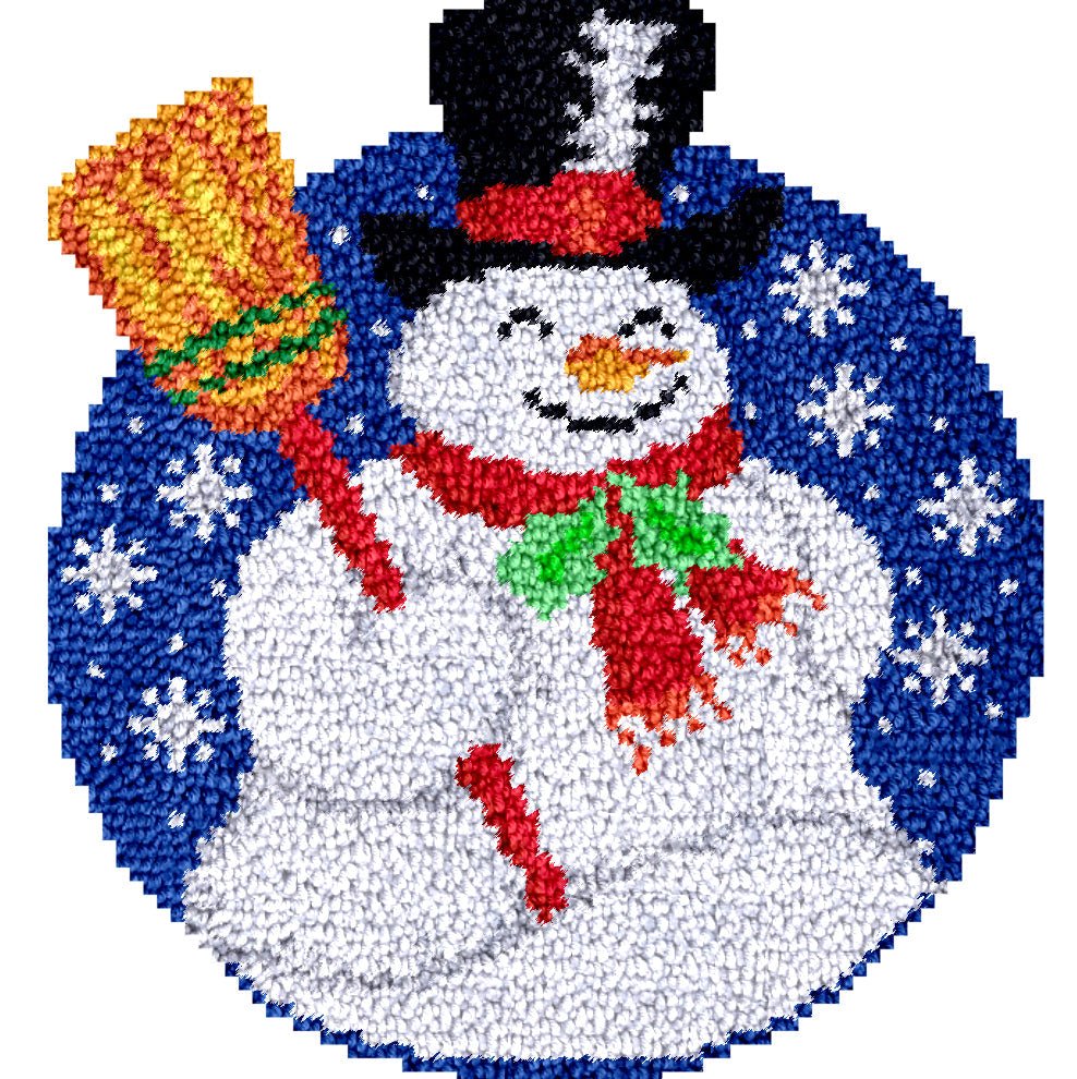 Snowman Broom - Latch Hook Rug Kit - Latch Hook Crafts